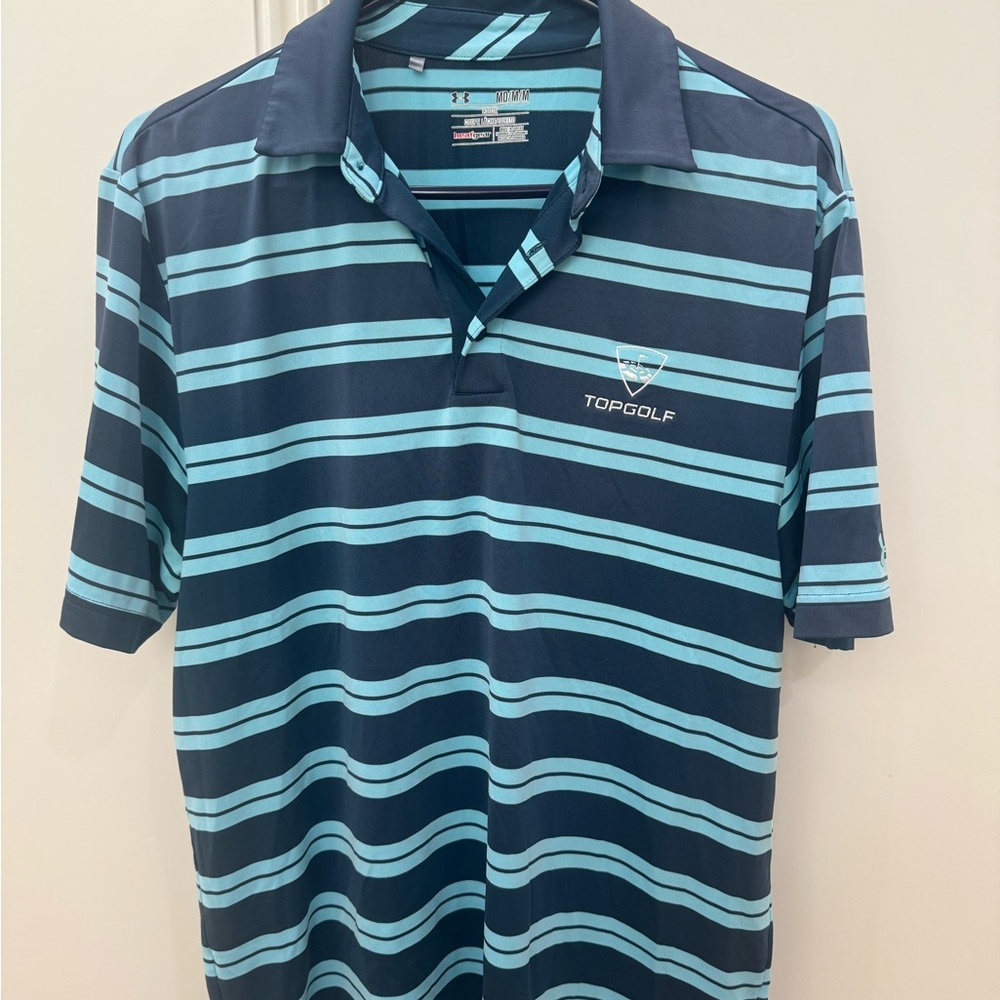 Top Golf Men's Striped Polo Shirt - Blue